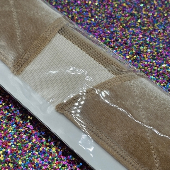 Tan Velvet & Lace Non Slip Velcro Wig Band - Picture 5 of 6